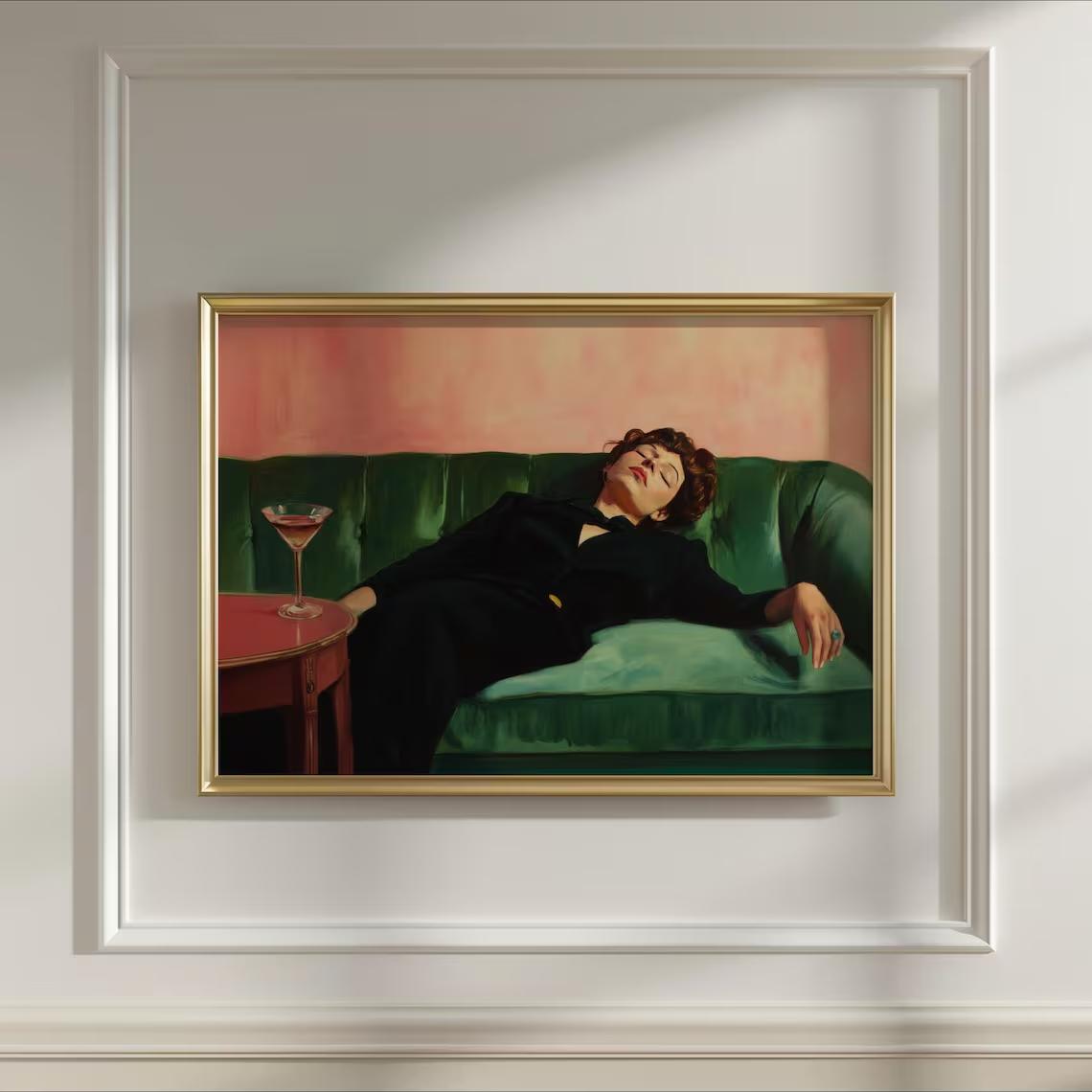 Photography Art - Woman on Couch with Martini |