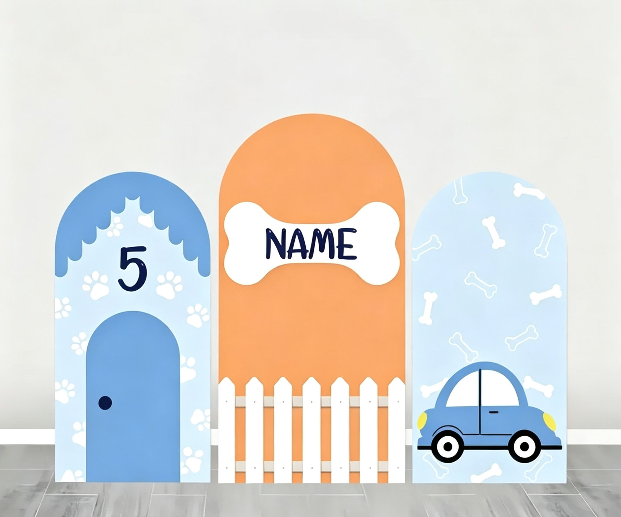 Photography Names - Custom 2-Side Bule Dog Baby Shower