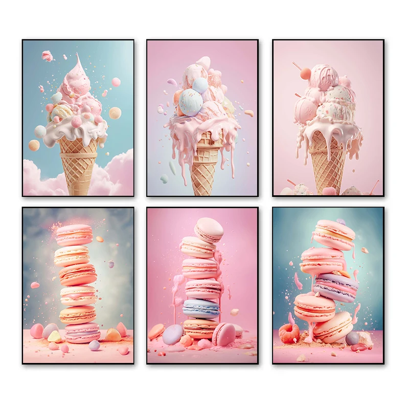 Photography Food - Unframe Pink Food Ice Cream Macaron